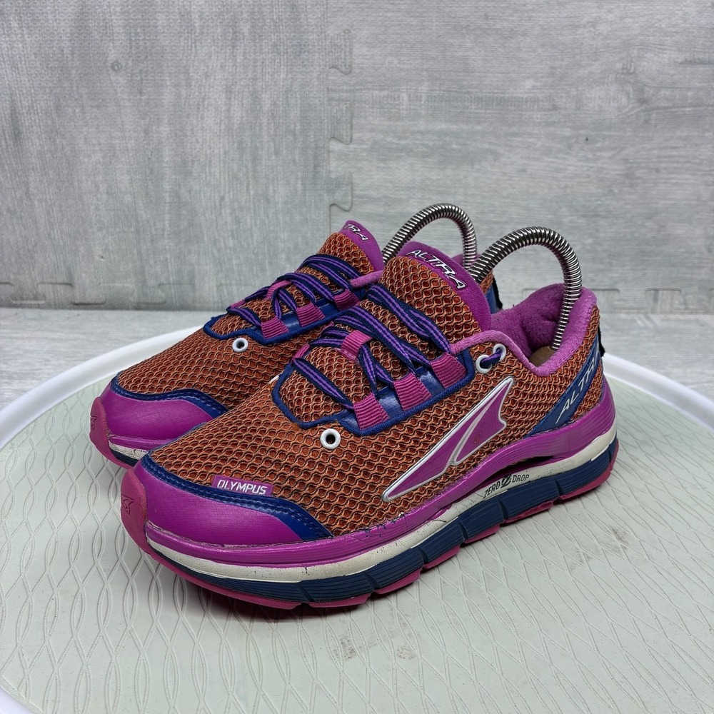 Altra Olympus Trail Running Shoes Women's 7 Pink Gaitor Trap Lace Up A2355-1